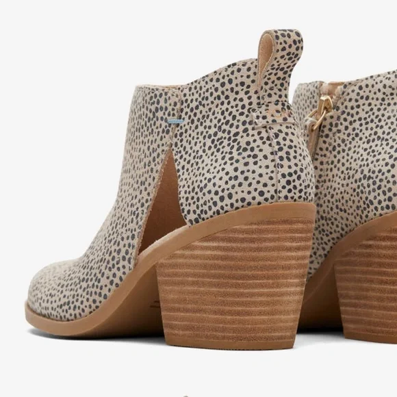 TOMS WOMEN LEA macadamia mini Cheetah 🐆 Printed Suede - Picture 2 of 4
